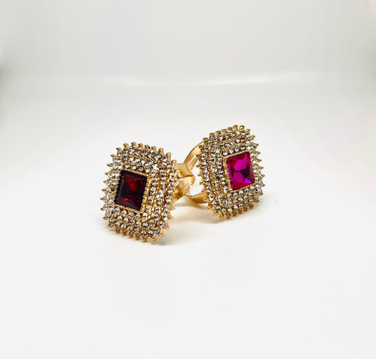 Uniqe Trader Ruby Ring | Gold Plated CZ Stone Ring for Women